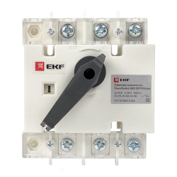 EKF PROxima Рубильник-выключатель 100A 3P c рукояткой управления для прямой установки PowerSwitch