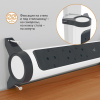 Legrand Revolution Комфорт Бело-черный Удлинитель 6x2К+З с выкл., кабель 1,5м, плоские розетки, с ИПМ и защитой от перегрузки, фиксируемый поворотный