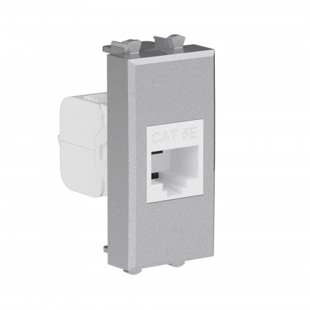 DKC Avanti Компьютерная розетка RJ-45 без шторки модульная, кат.5е, Закаленная сталь, 1 модуль