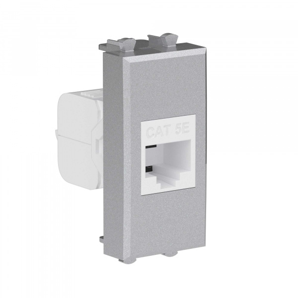 DKC Avanti Компьютерная розетка RJ-45 без шторки модульная, кат.5е, Закаленная сталь, 1 модуль