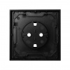 Simon 100 Черный глянец Накладка розетки Schuko