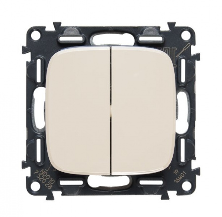 Legrand Valena ALLURE DIY Сл.кость Выключатель 2-х клавишный 10А 250В