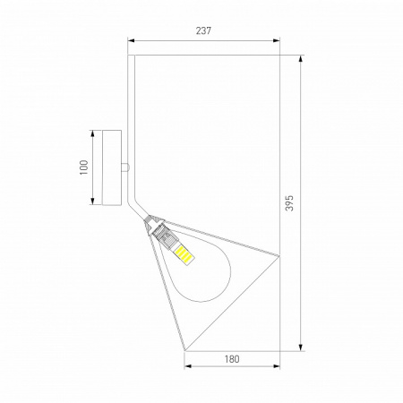 Настенный светильник со стеклянным плафоном 70161/1 черный Eurosvet Enigma