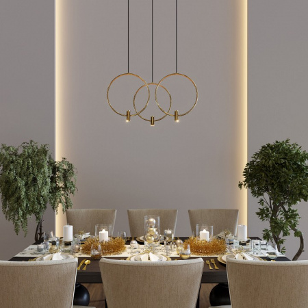 Подвесной светильник 50257/3 LED черный/ латунь Eurosvet Layla