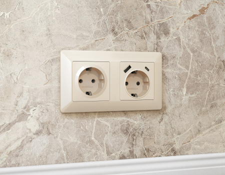 Рамка ALFA Line (Бежевый глянец) 4-ая AF110304