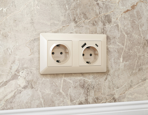 Рамка ALFA Line (Бежевый глянец) 5-ая AF110305