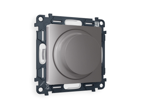 Комплект механизма светорегулятора универсального поворотно-нажимного ALFA MA505510 Сталь матовый 25-600W/LED 5-300W QUANT