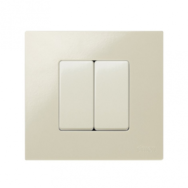 Simon 27 Мех Слоновая кость Кнопка клавишная узкая, 10А 250В