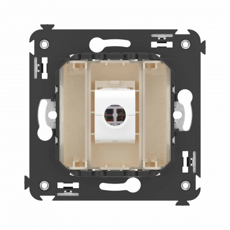 DKC Avanti Компьютерная розетка RJ-45 без шторки в стену, кат.6А одинарная, Ванильная дымка