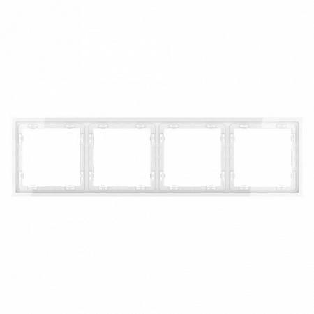 Рамка пластиковая VOLTUM S70 на 4 поста, (белый глянцевый)