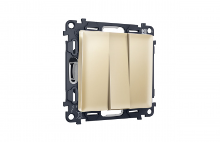 Комплект механизма 3-клавишного выключателя ALFA MA605010 Шампань QUANT