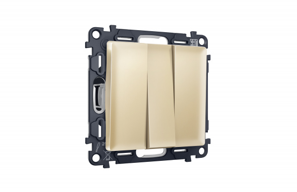 Комплект механизма 3-клавишного выключателя ALFA MA605010 Шампань QUANT