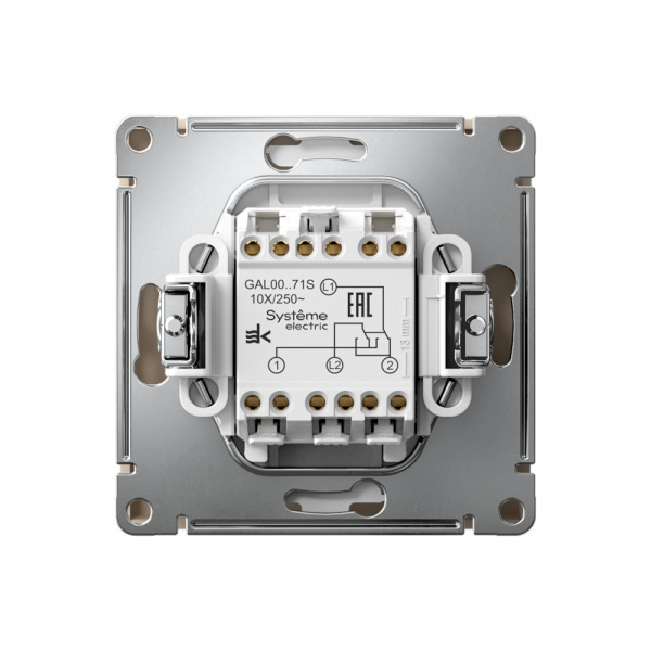 Systeme Electric ArtGallery Песочный Переключатель перекрестный 10АХ, механизм, быстрозажим. клем.