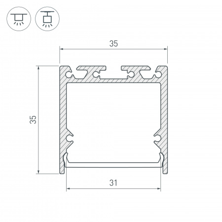 Профиль Arlight SL-LINE-3535-2000 ANOD 019306