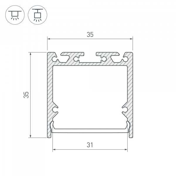 Профиль Arlight SL-LINE-3535-2000 ANOD 019306