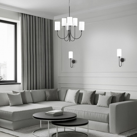 Настенный светильник с тканевым абажуром 60164/1 черный Eurosvet Abbey