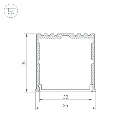 Профиль Arlight ARH-Power-W35-3000 Anod 036136