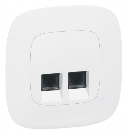Legrand Valena ALLURE Бел Накладка розетки комп 2-ой/ТЛФ+комп