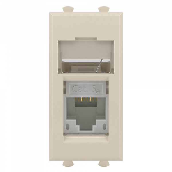 DKC Avanti Ванильная дымка Компьютерная розетка RJ-45  категория 5е 1 модуль