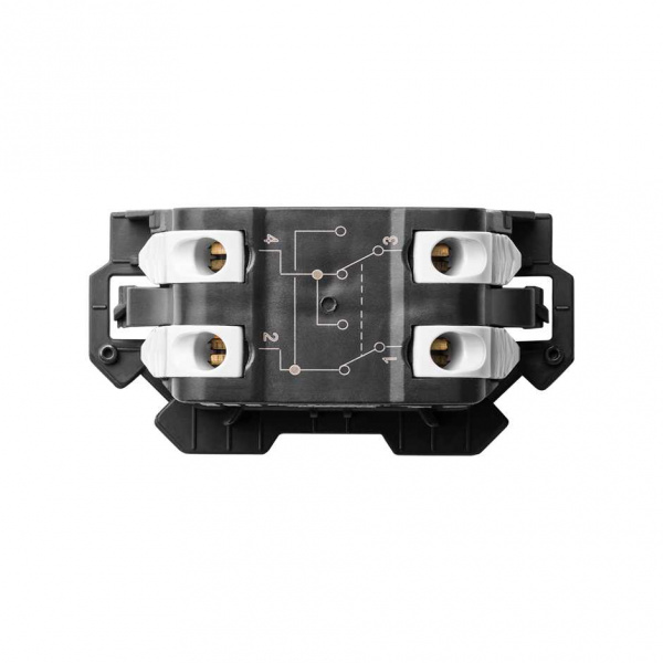 Simon 100 Перекрестный выключатель (с 3-х мест) нажимной 10AX 220В~ с безвинтовым подключением 1Click