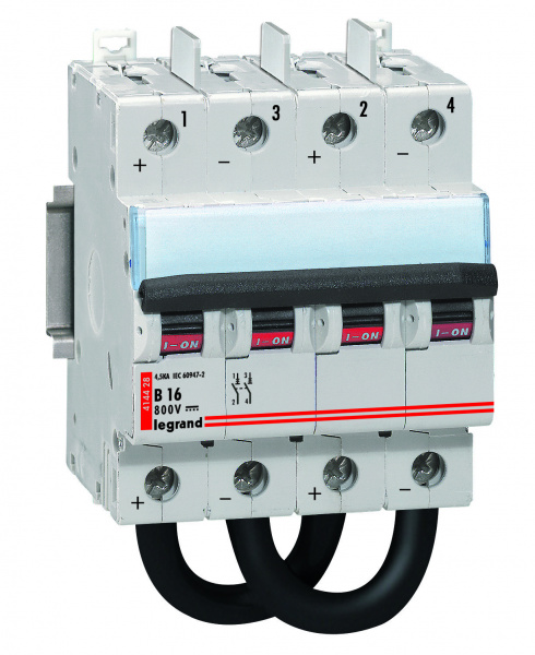 Legrand Автоматический выключатель постоянного тока 800В 16А 2 защищенных полюса 4 мод