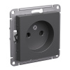 Systeme Electric AtlasDesign Базальт Розетка б/з со шторками, 16А, механизм