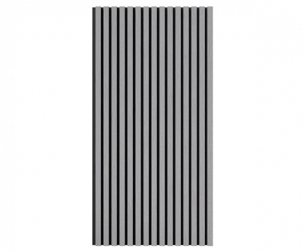 Акустическая панель, черный войлок, 1200х600х21мм, рейки МДФ, шпон дуб ардженто светло-серый Акустическая панель, черный войлок, 1200х600х21мм, рейки МДФ, шпон дуб ардженто светло-серый