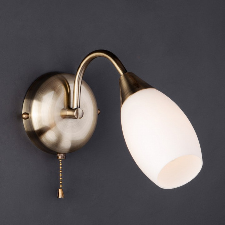 Бра со стеклянным плафоном 30280/1 античная бронза Eurosvet Ginevra