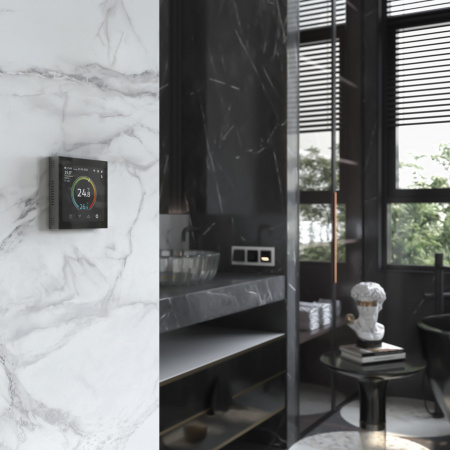 Умный сенсорный терморегулятор с LCD дисплеем (черный) W1851108