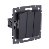 Выключатель 3-клавишный 10А/250В, черный матовый Kollinger REA-S-012BM для Aspekt, Eleganz, Reflex