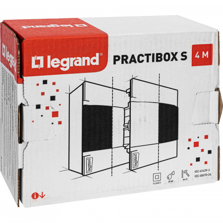 Legrand Practibox S Пластиковый щиток Встраиваемый (в полые стены) 1X4 Белая дверь
