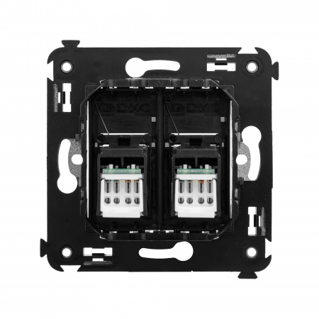DKC Avanti Черный квадрат Компьютерная розетка RJ-45 двойная  категория 5e