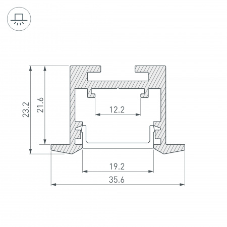 Arlight Профиль SL-LINE-3523-F-2500 WHITE (Алюминий)