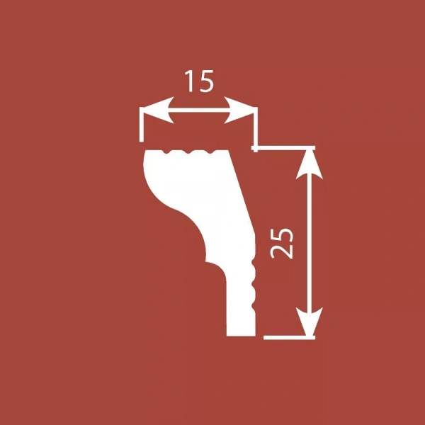 Карниз KX010, 25х15, 2000мм, Экополимер/42 Карниз KX010, 25х15, 2000мм, Экополимер/42