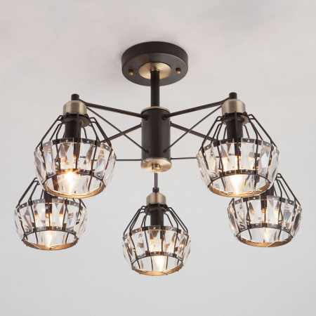 Потолочная люстра в стиле лофт 70075/5 черный Eurosvet Lord