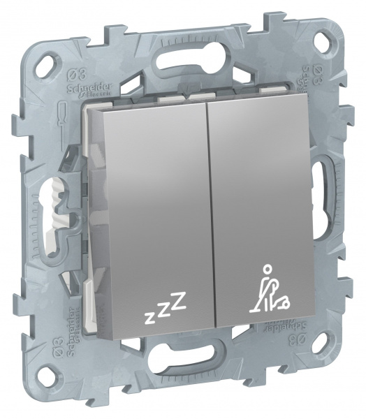 SE Unica New Алюминий Выключатель кнопочный "Не беспокоить-убрать номер"