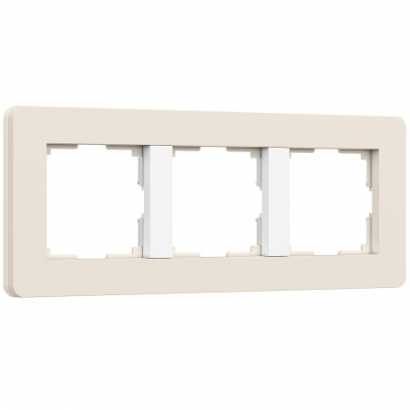 Рамка из поликарбоната на 3 поста Split айвори/белый, soft-touch W0033066