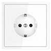Розетка встраиваемая VOLTUM S70 с заземлением и защитными шторками, 16А, (белый глянцевый)