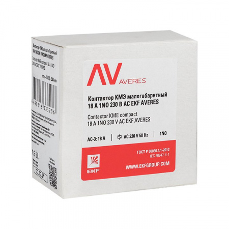 EKF  AVERES Контактор КМЭ 22А 1NC 230В АС