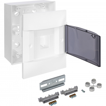 Legrand Practibox S Пластиковый щиток Навесной 1X4 Дымчатая дверь