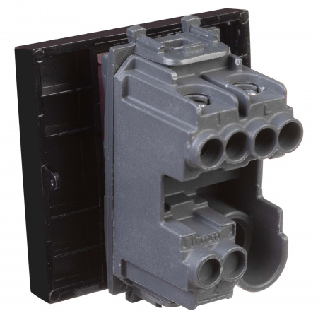 DKC Avanti Черный квадрат Выключатель 16A 2 модуля