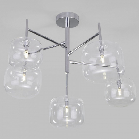 Потолочная люстра со стеклянными плафонами 70128/5 хром Eurosvet Jar Потолочная люстра со стеклянными плафонами 70128/5 хром Eurosvet Jar