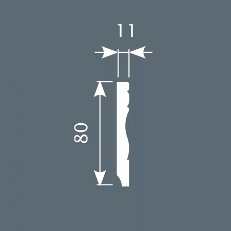 Плинтус PX015, 80х11, 2000мм, Экополимер/10