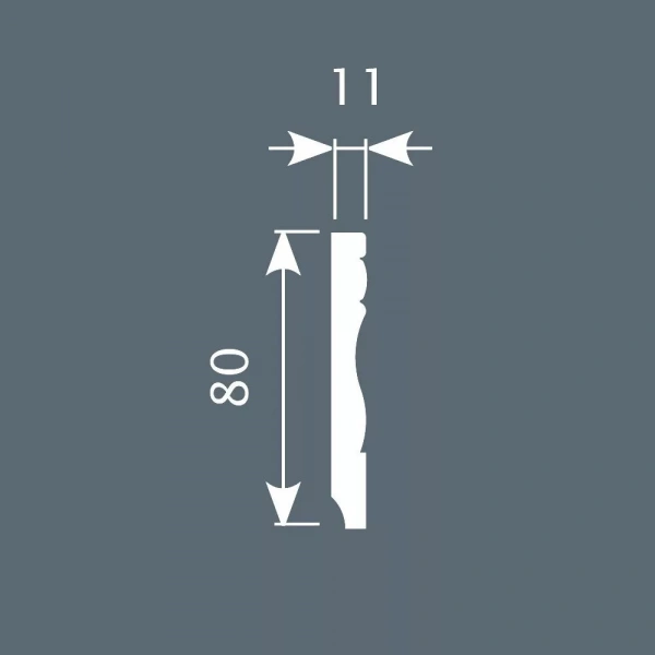 Плинтус PX015, 80х11, 2000мм, Экополимер/10