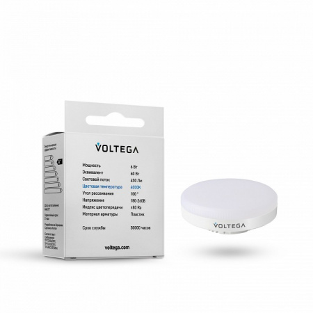 Лампа светодиодная Voltega GX53 6W GX53 6Вт 4000K 7771