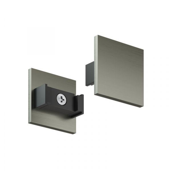 TR5735-DN Торцевая заглушка низкая, для использования без экрана, для трека Shine, серия Base, комплект 2 шт, темный никель, алюминий