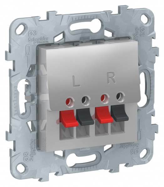 SE Unica New Алюминий Аудиорозетка