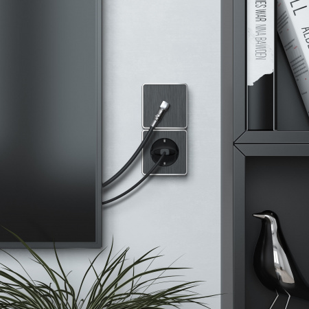 ТВ-розетка оконечная Gallant графит рифленый W5083004