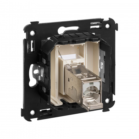 DKC Avanti Ванильная дымка Компьютерная розетка RJ-45 одинарная  категория  5e экранированная