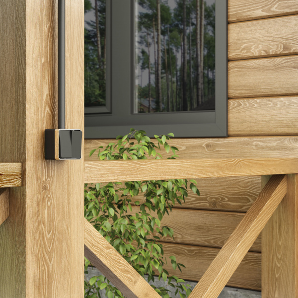 Выключатель двухклавишный влагозащищенный Gallant черный/хром W5020235